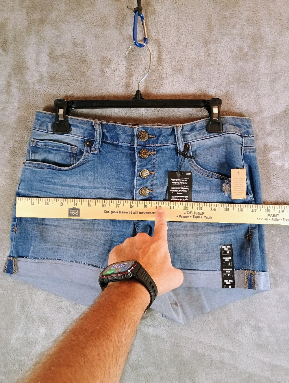 NWT Mudd Juniors Light Blue Denim Button-Front Jean Shorts Size 11 - Picture 8 of 14